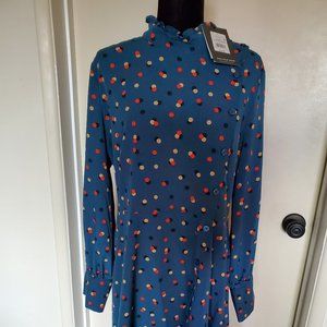 Who What Wear for Target Teal Candy Dot Mini Dress